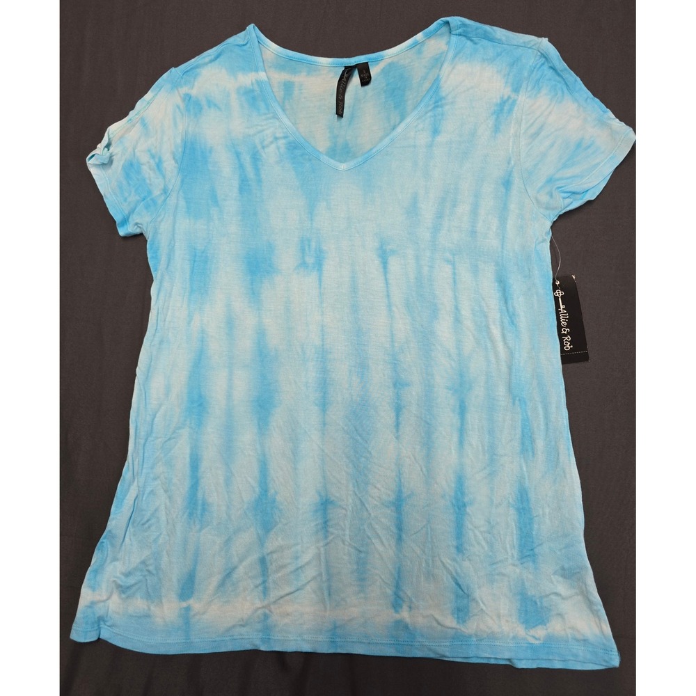 Allie & Rob Orange White and Blue and White Tie Dye Split Sleeve 2 Tops Size S